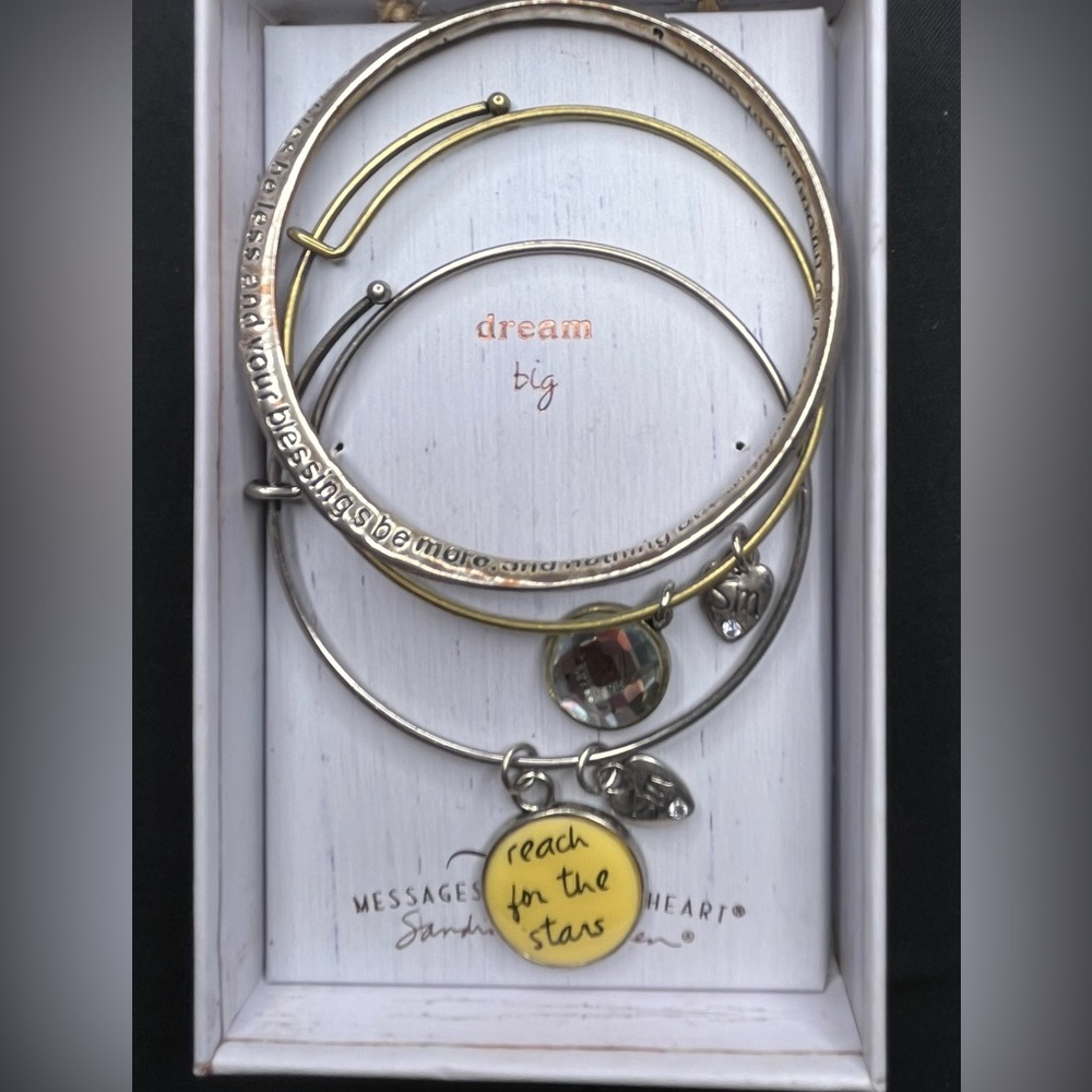 3 bracelets/ charms Sandra Magsamen - dream big
